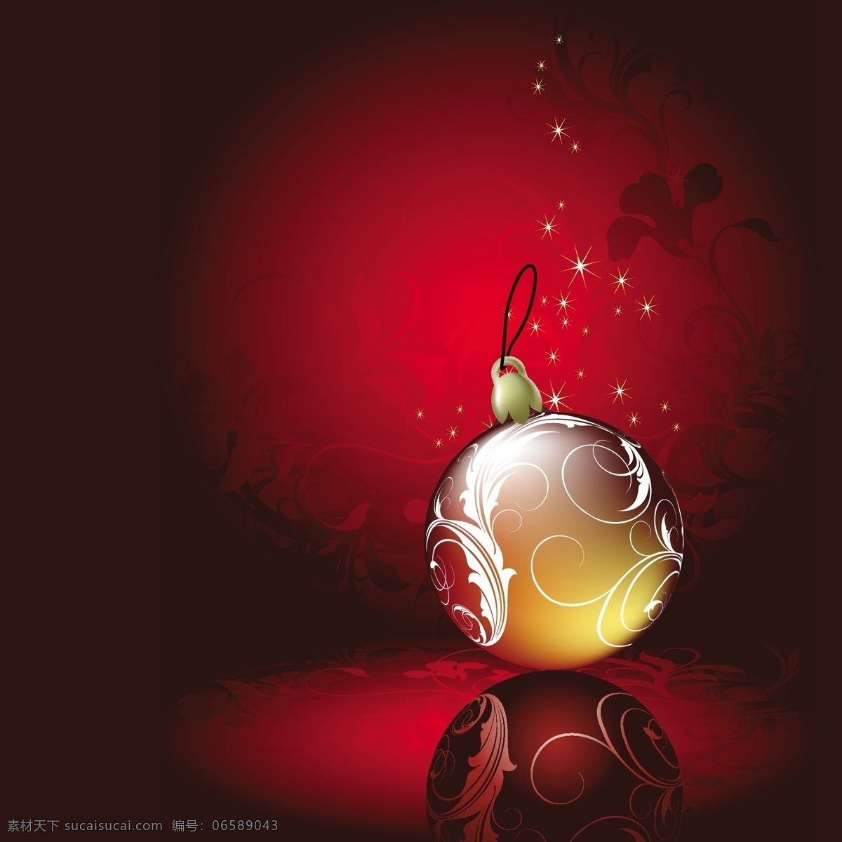 精美 圣诞节 彩球 矢量 矢量节日 装饰球 吊球 花纹 星光闪闪 矢量图 黑色