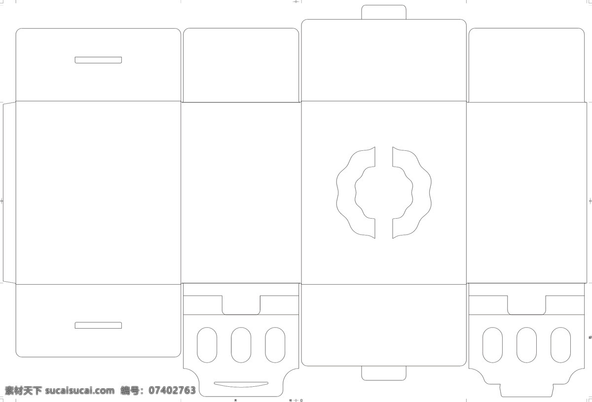 蛋糕盒刀版 刀版 蛋糕盒 一體盒 矢量 源文件 分層
