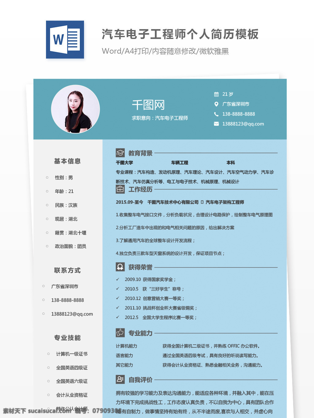趙 船 汽車電子 工程師 簡歷 項目 經(jīng)驗 個人簡歷 簡歷模板 簡約 個人簡歷模板 13年