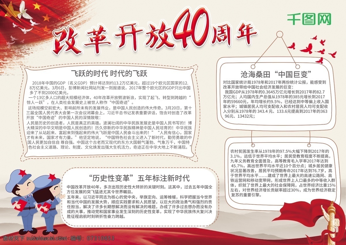 改革開放 周年 原創(chuàng) 卡通 黨建 手 抄報(bào) 國(guó)旗 華表 綢緞 黨建背景 手抄報(bào) 紅軍卡通 黨建小報(bào) 黨建手抄報(bào) 小報(bào) 改革開放小報(bào) 40周年