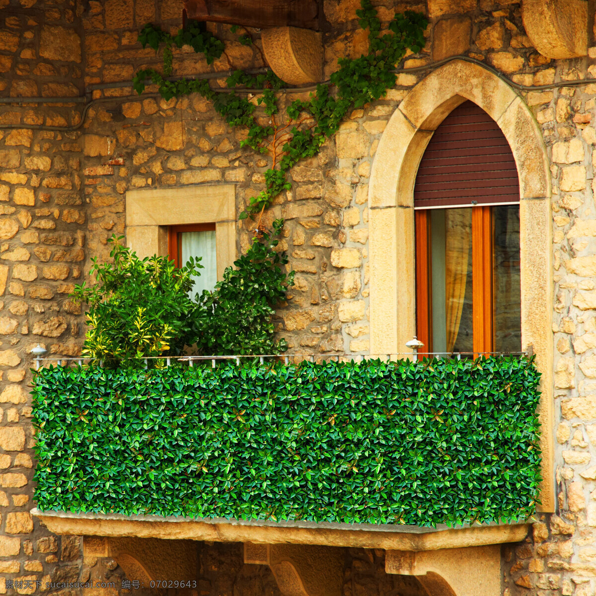 复古 护栏 环境设计 绿化 绿色 墙面 室内设计 阳台 植物 栅栏 仿真植物叶 仿真植物 装饰 家居装饰素材