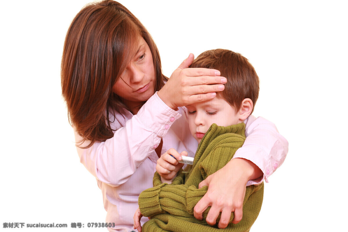 媽媽 兒子 量 體溫 親子關系 家庭 和睦 和諧 家人 家庭人物 母子 量體溫 生病的兒童 兒童 小男孩 生活人物 人物圖片
