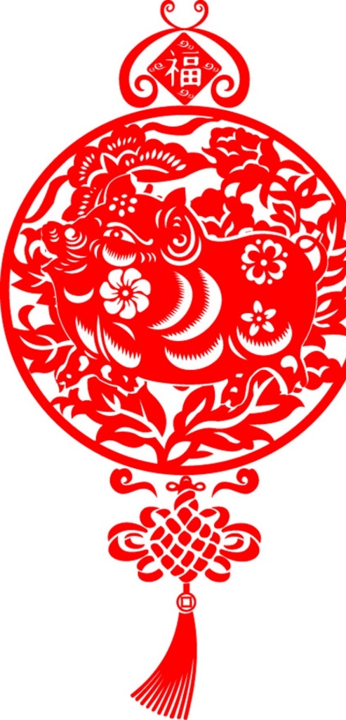 豬年 窗花 剪紙 中國節(jié) 傳統(tǒng)文化 生肖 文化藝術(shù)