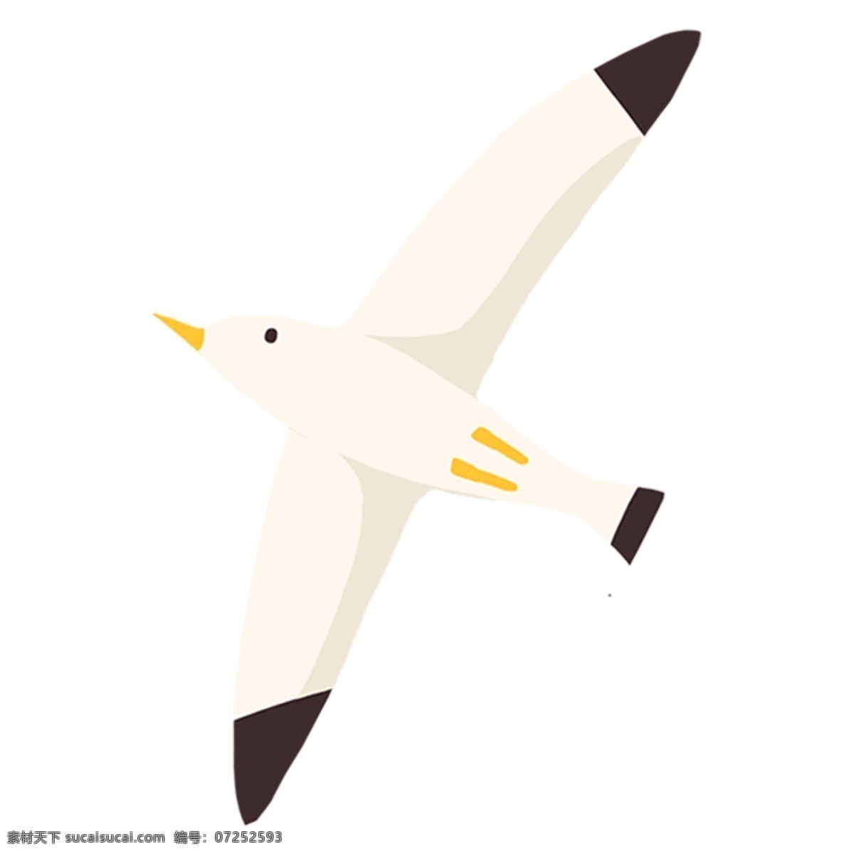 白色 飞鸟 动物 卡通 透明 插画元素 卡通元素 透明素材
