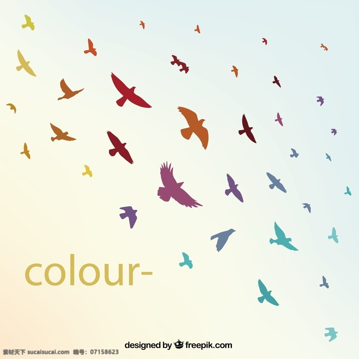 鸟类背景 背景 抽象 动物 多彩 飞行 有色 图标 高清 源文件