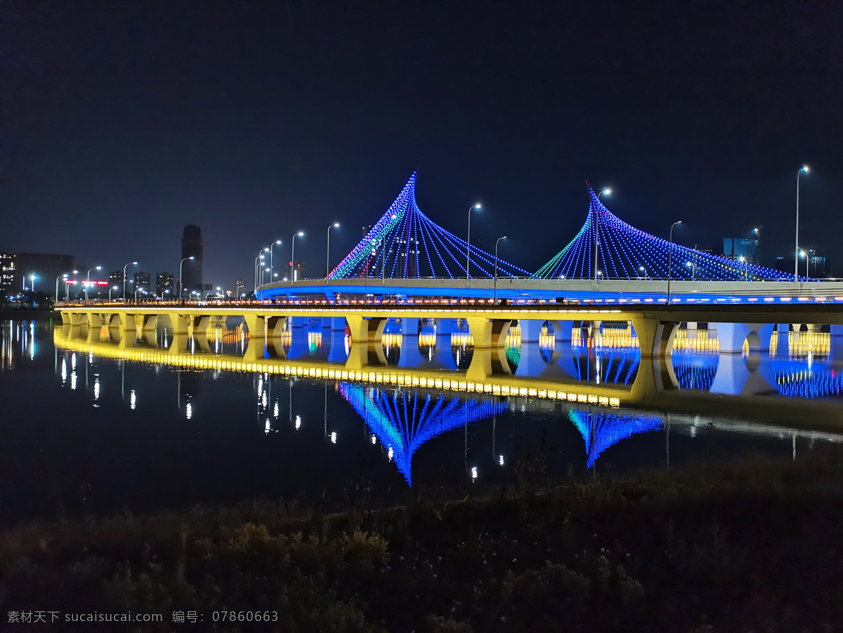 庆阳 彩虹桥 夜景 桥 西峰 建筑园林 建筑摄影