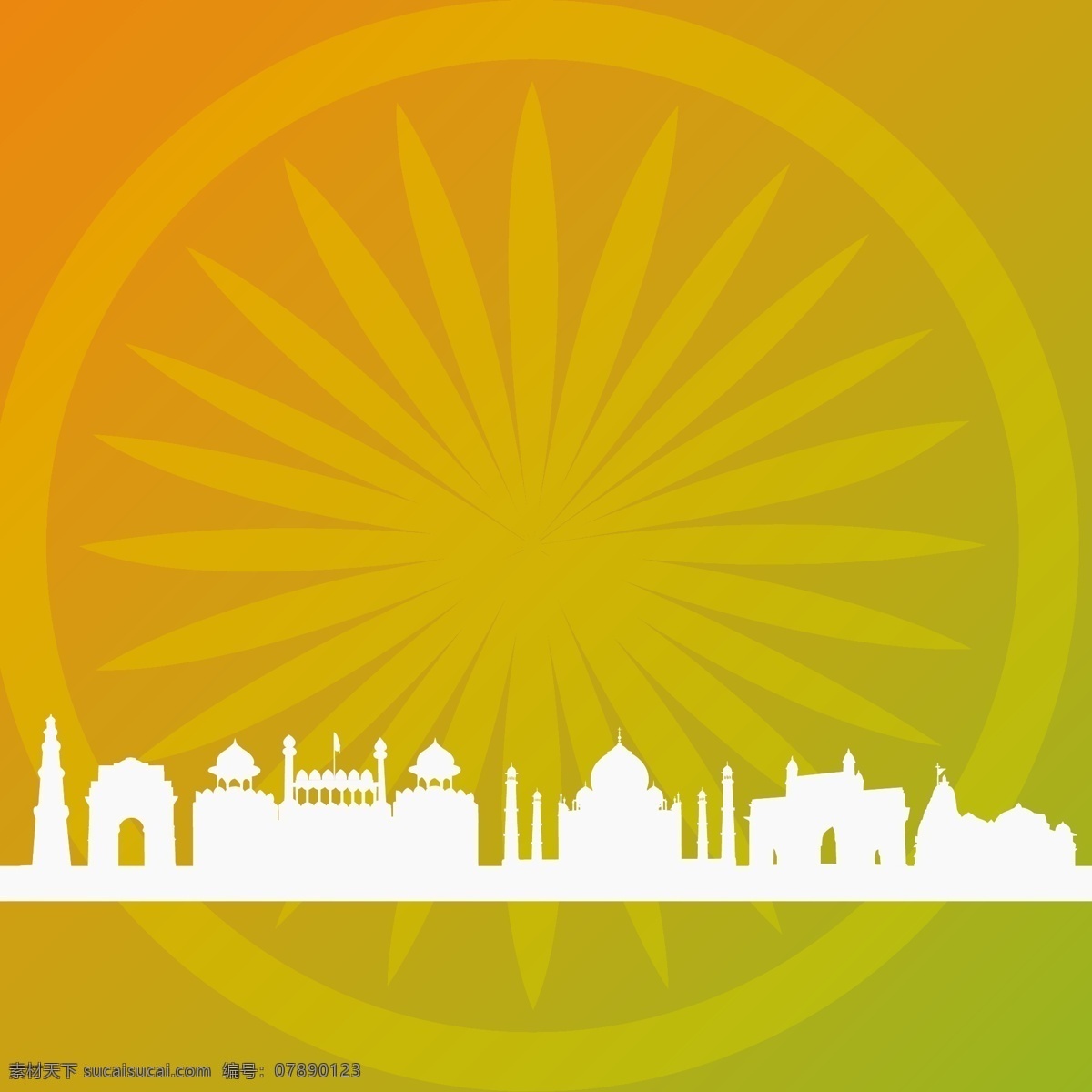 摘要 印度 背景 建筑 轮廓 抽象 建筑的剪影 宗教 剪影 爱国 纪念碑 脉轮 国家 民族 阿育王 黄色