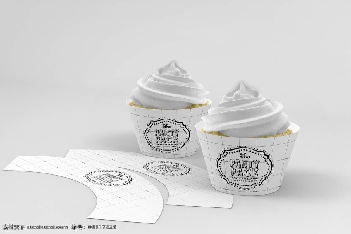 冰淇淋 甜点 杯子 蛋糕杯子 甜点杯子 效果图样机 分层