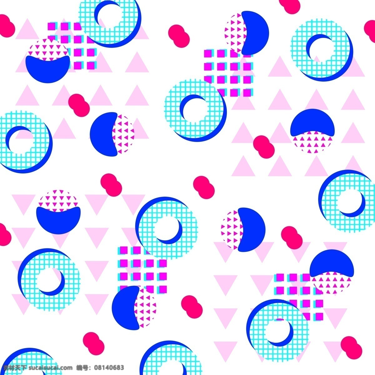 孟菲斯 色彩斑斓 几何 装饰 图案 彩色 圆 方