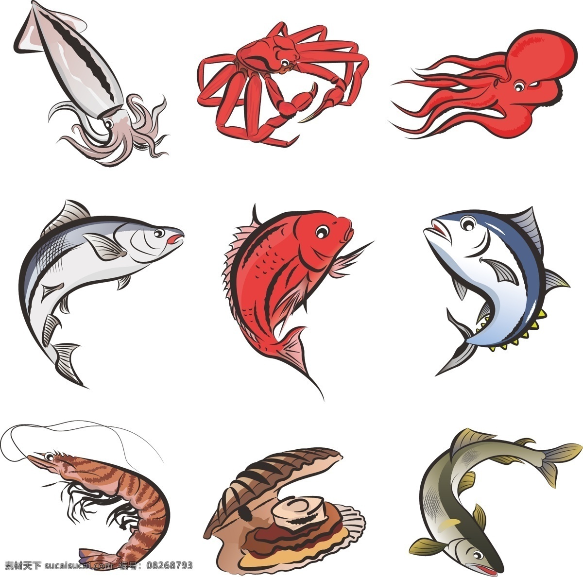 卡通魚 矢量魚 手繪魚 魚插畫 魚剪影 可愛魚 魚動物 魚圖標 魚姿勢 魚動作 速寫魚 素描魚 繪畫魚 魚集合 魚元素 水彩魚 魚素材 鯊魚 鯨魚