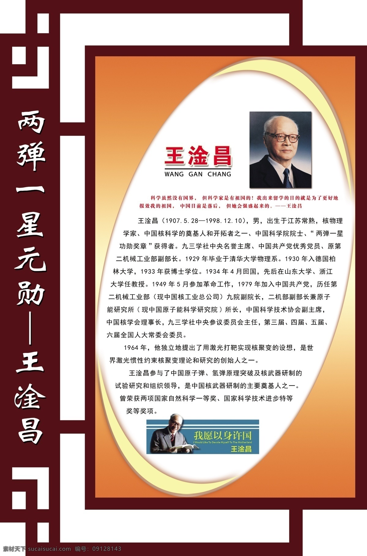 两弹一星 元勋 王淦昌 两弹一星元勋 科学家 文字介绍 边杠 分层