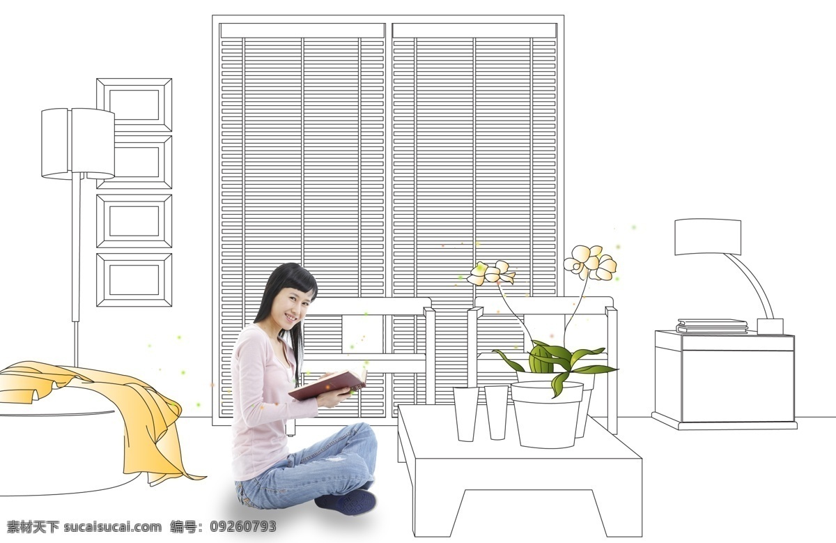 高清 分層 增長(zhǎng) 知識(shí) 花盆 女士 臺(tái)燈 桌椅 高級(jí)白領(lǐng) psd源文件