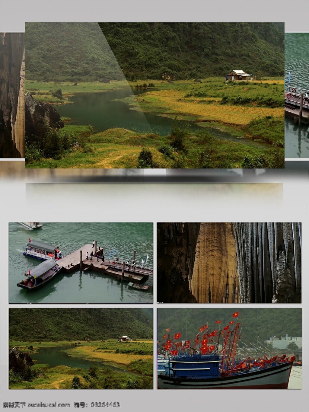 大山 旅游景點(diǎn) 小船 山洞 視頻 視頻素材