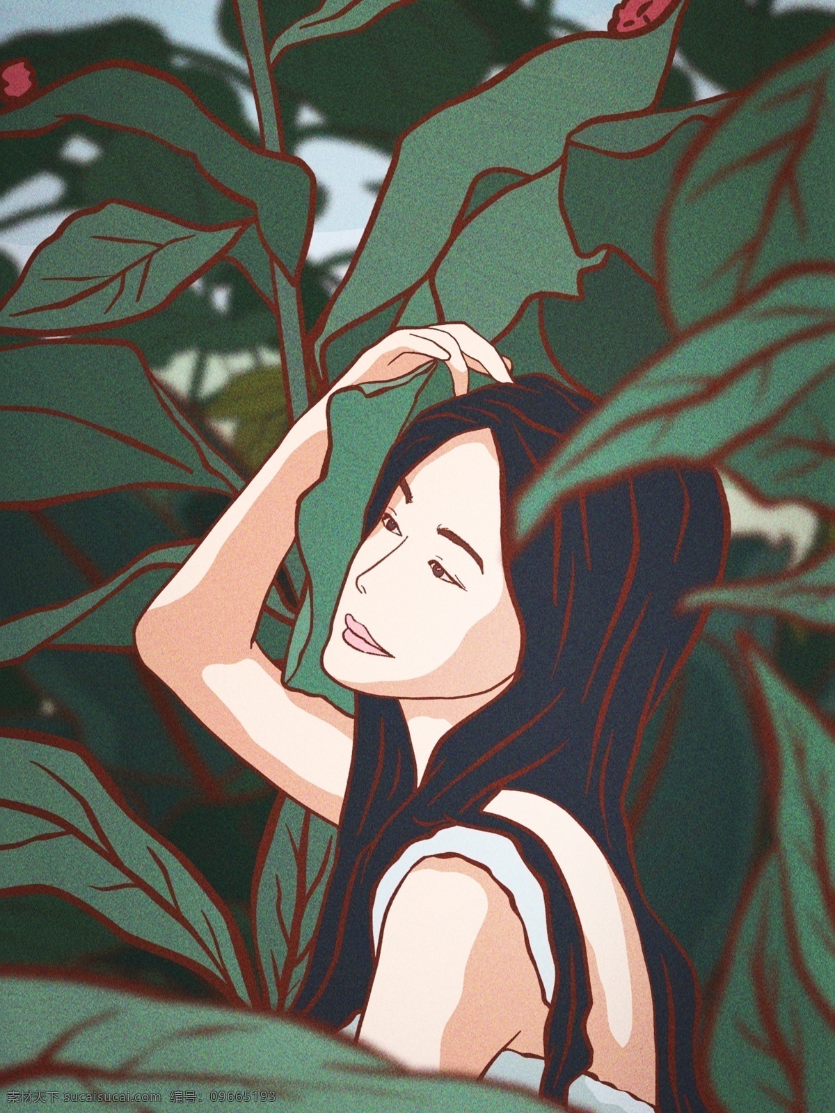 立夏 你好 白衣 長裙 美女 盛夏 林中 之旅 夏 夏日 夏天 六月 七月 五月 小清新 唯美 治愈 森林 精靈 女神
