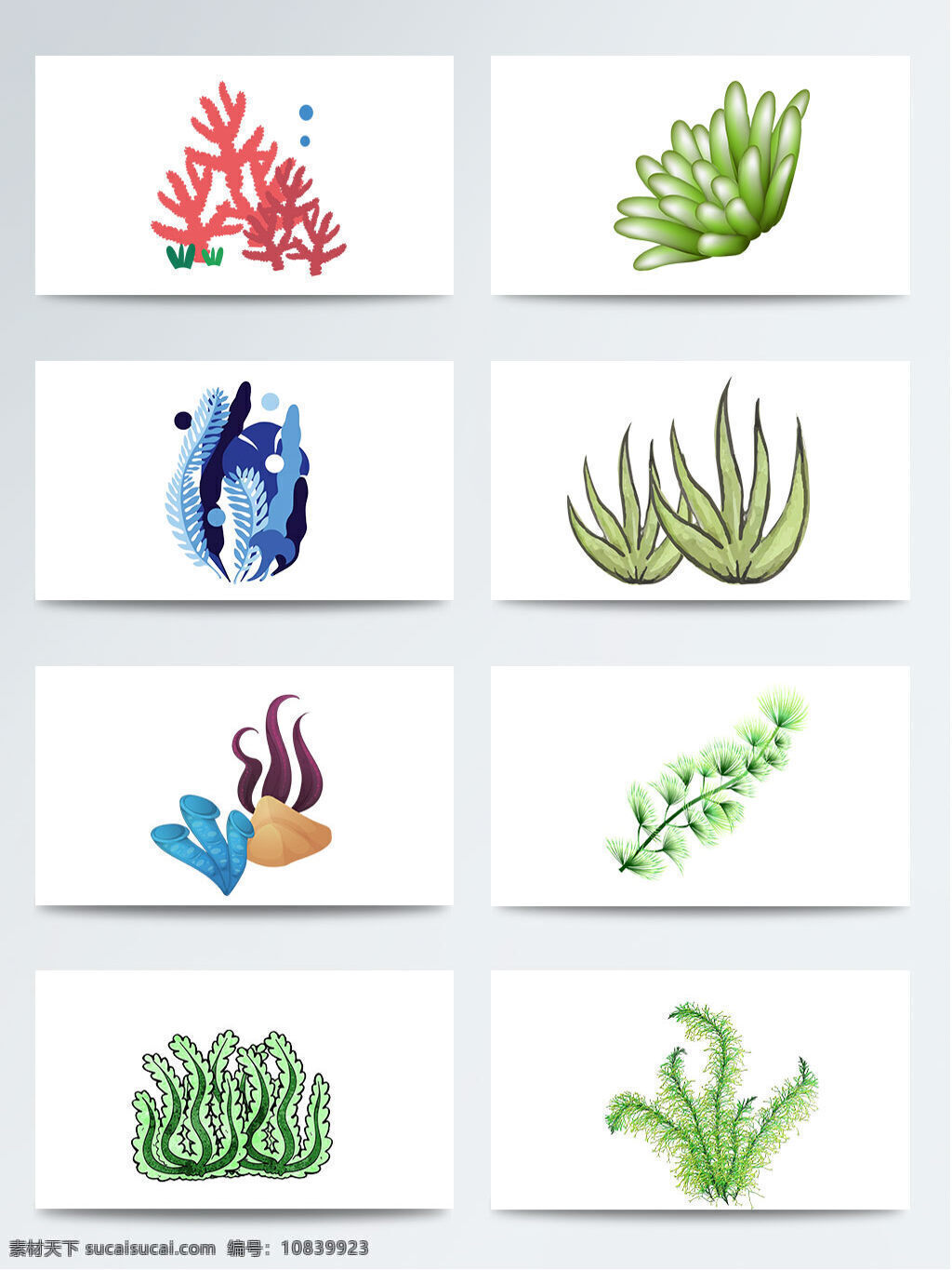 海底植物 海洋植物 礁石 卡通 绿色 梦幻水草 手绘 水彩画 水草叶子 唯美 叶子 植物 梦幻 水草 元素
