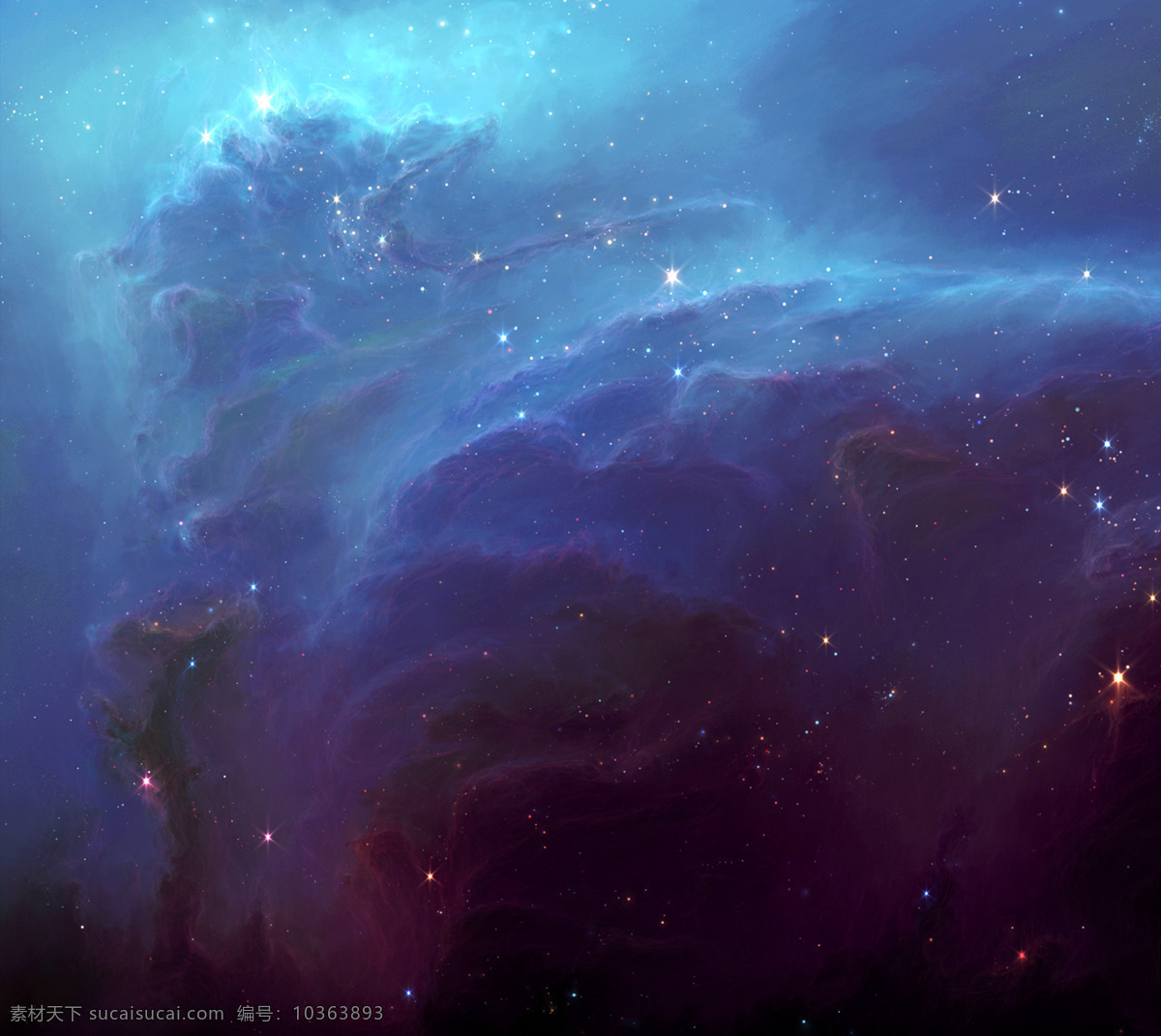藍(lán)色 炫彩 唯美 星空?qǐng)D 背景圖片