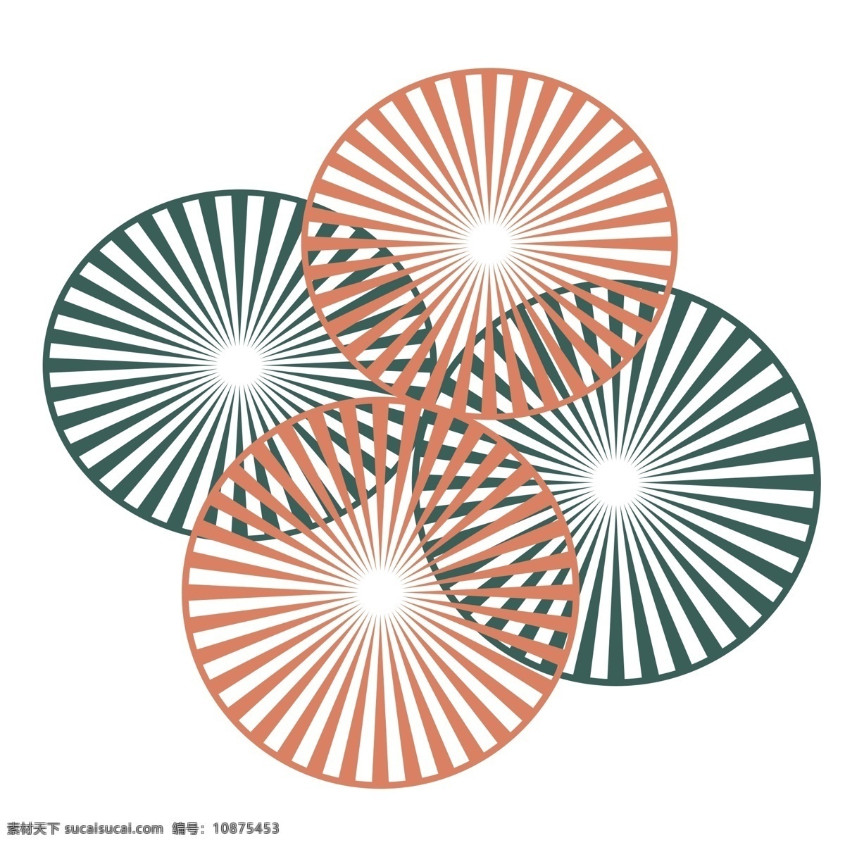 圆形 创意 花型 小 装饰 花 圆 装饰图案 手绘 四个圆 四个花 小装饰 橙色 绿色装饰