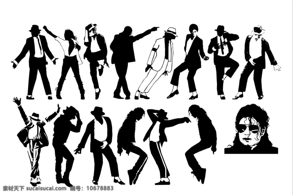 矢量 剪影 迈克尔 杰克逊 跳舞 迈克尔杰克逊 头像 街舞 人 舞蹈 标志图标 其他图标
