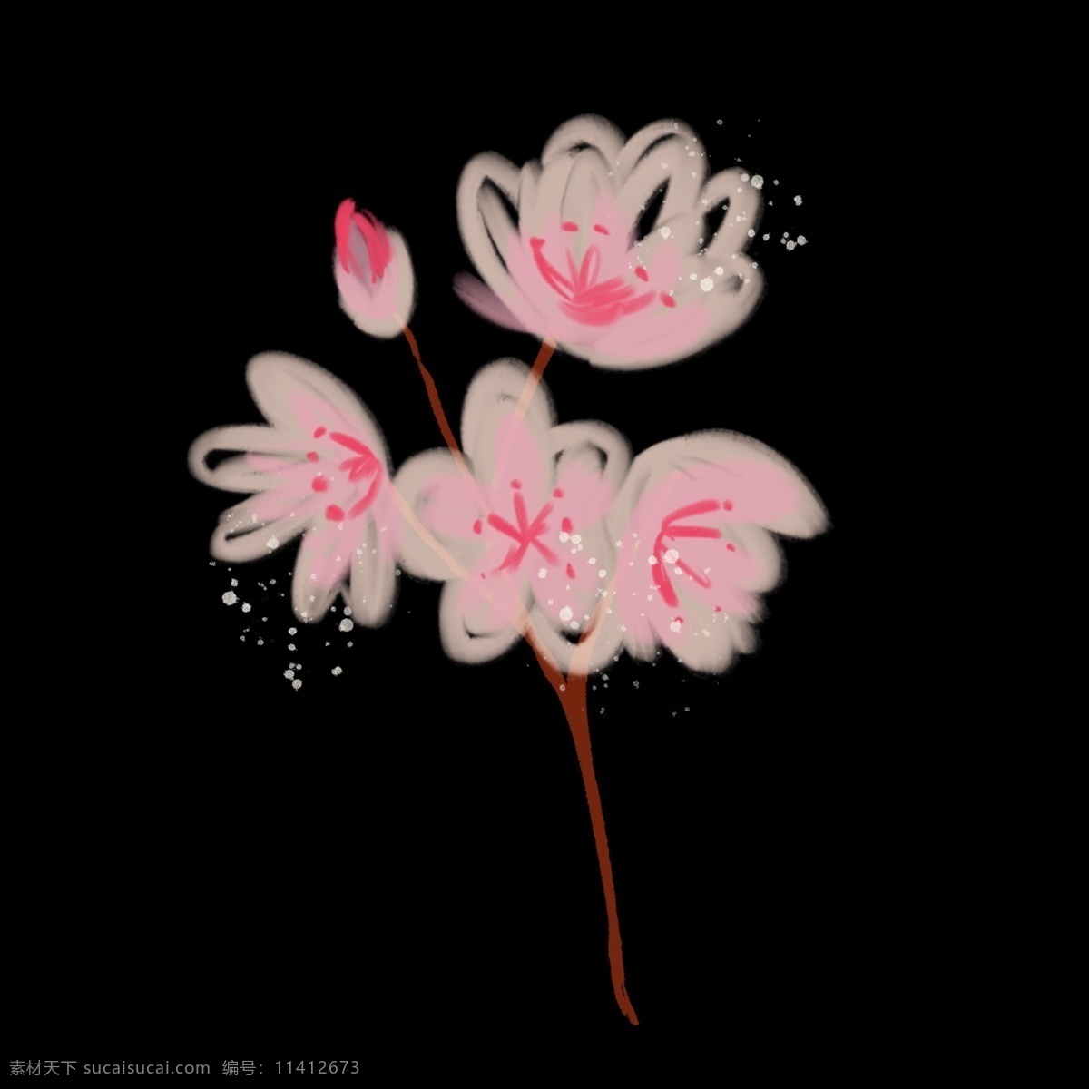 春季 粉色 樱花 插画 粉色的樱花 卡通插画 樱花插画 花朵插画 鲜花插画 花瓣插画 春季的樱花