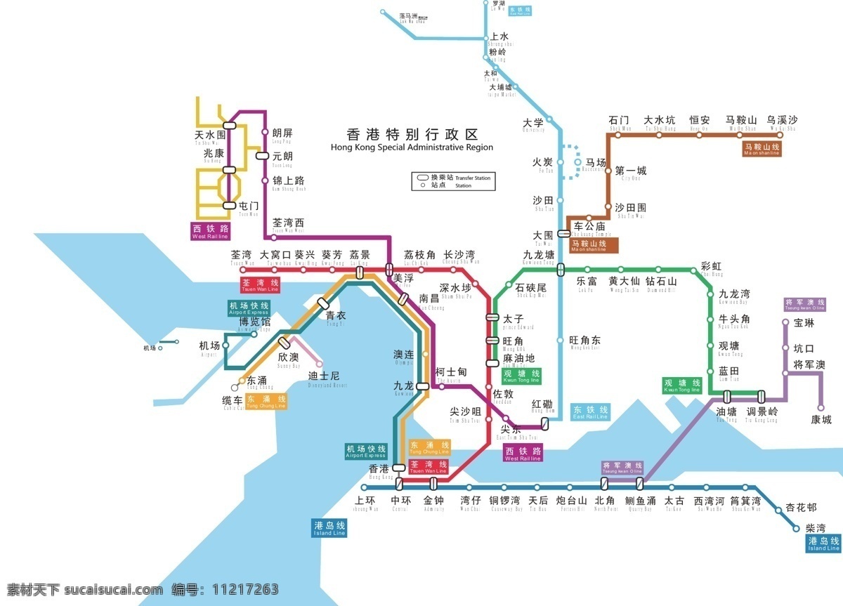 地铁 交通工具 现代科技 香港 中英文 最新 线路 中英 矢量 模板下载 大陆 矢量图
