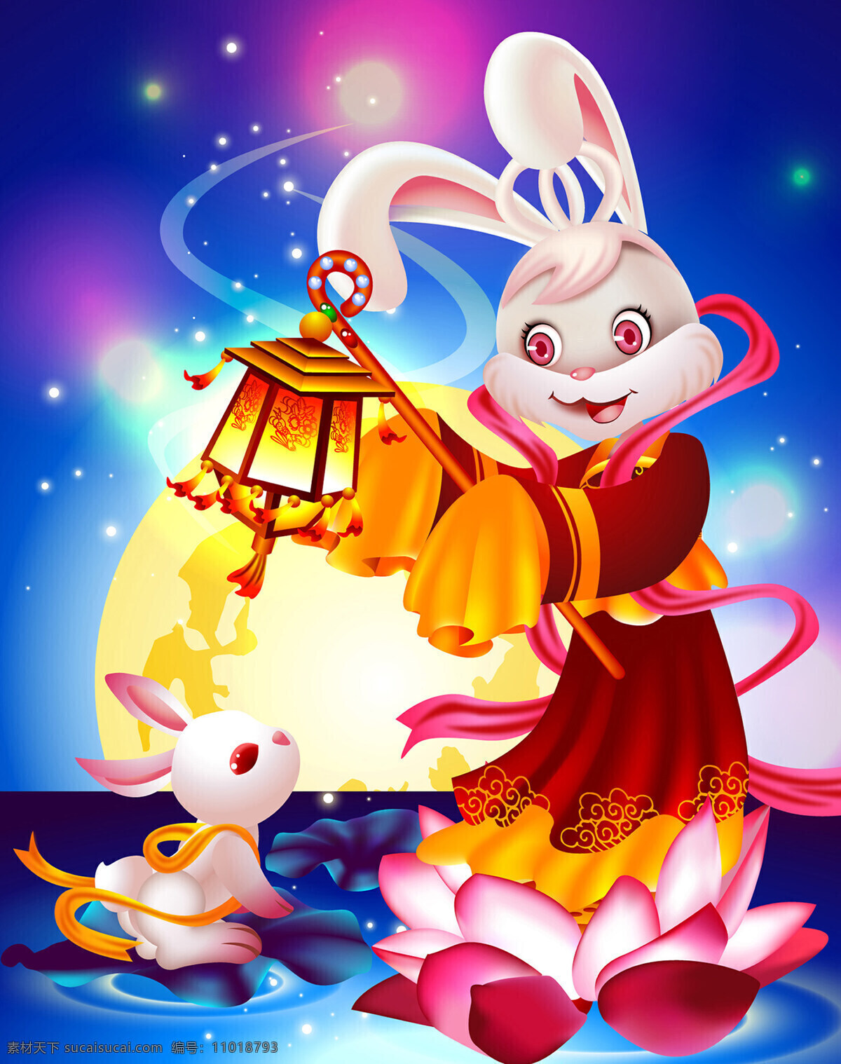 卡通兔 卡通 兔子 漫畫(huà) 插畫(huà) 可愛(ài) 兔年 生肖 中秋 嫦娥 動(dòng)漫動(dòng)畫(huà)