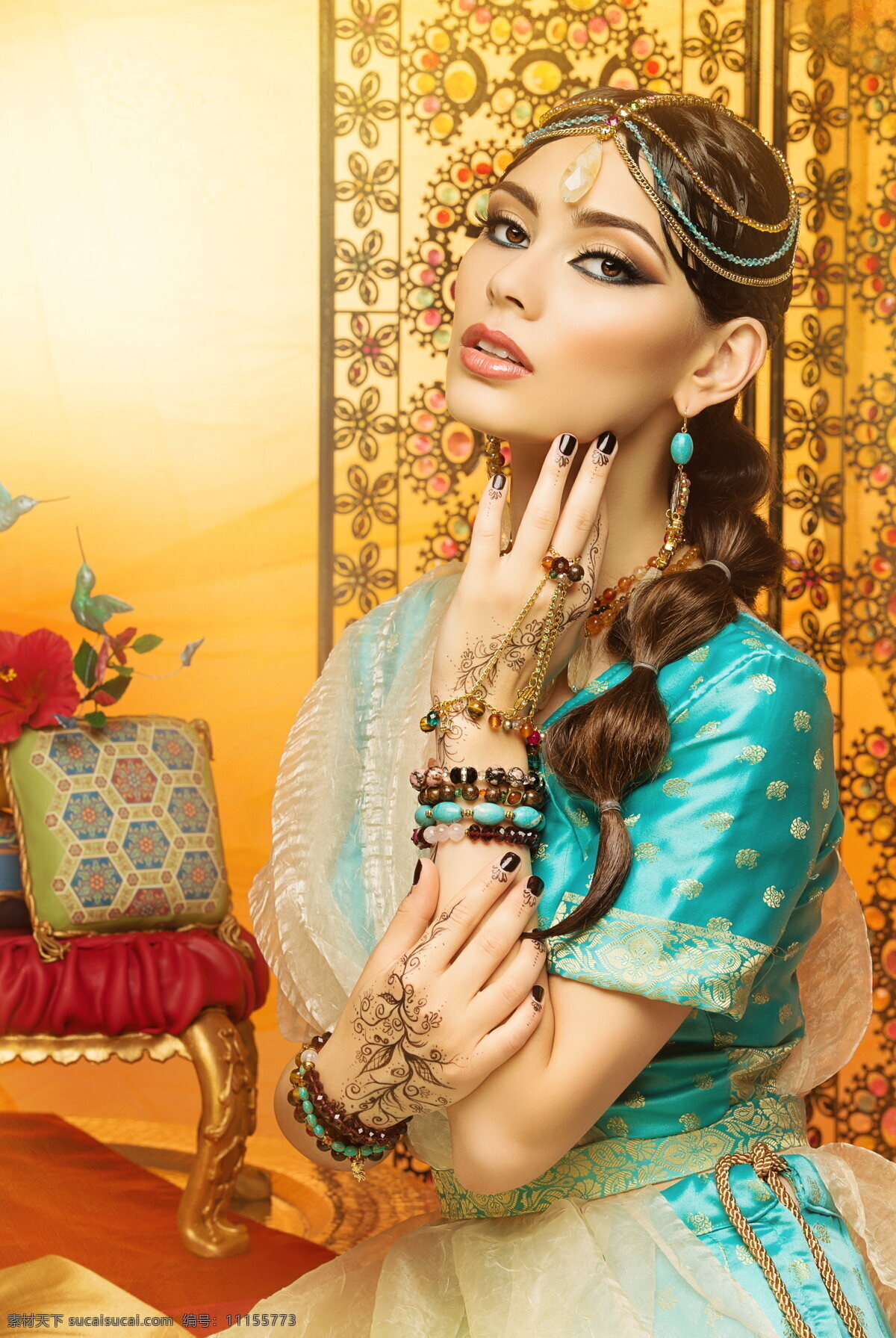 高清 性感 印度 美女图片 气质 美女 亚洲美女 头饰