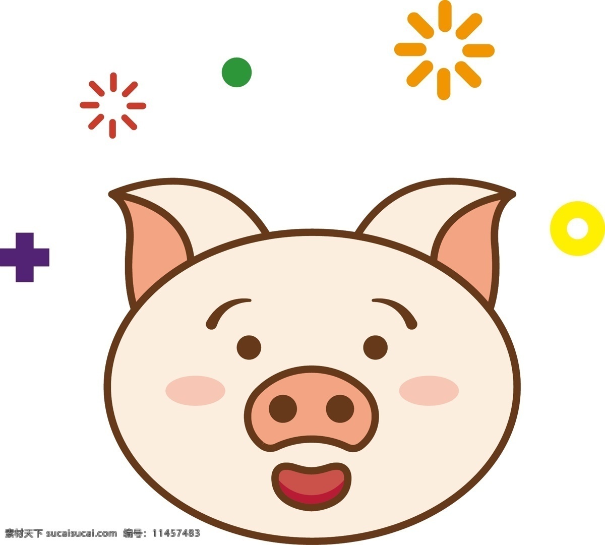 猪 开心 表情 包 mbe 卡通 可爱 商业 元素 喜庆 表情包 新年 可商业