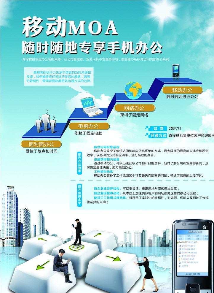 移動(dòng)moa 移動(dòng) moa 辦公 移動(dòng)辦公 隨時(shí)辦公 手機(jī)辦公 dm宣傳單 矢量