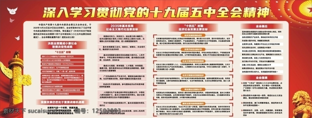 深入 貫徹 學(xué)習(xí) 十 九 屆 五中全會 精神 深入貫徹學(xué)習(xí) 遠景 目標(biāo) 十四五規(guī)劃 小康社會 十九屆全會 矢量 文件 認 意 修改 尺寸 展板模板