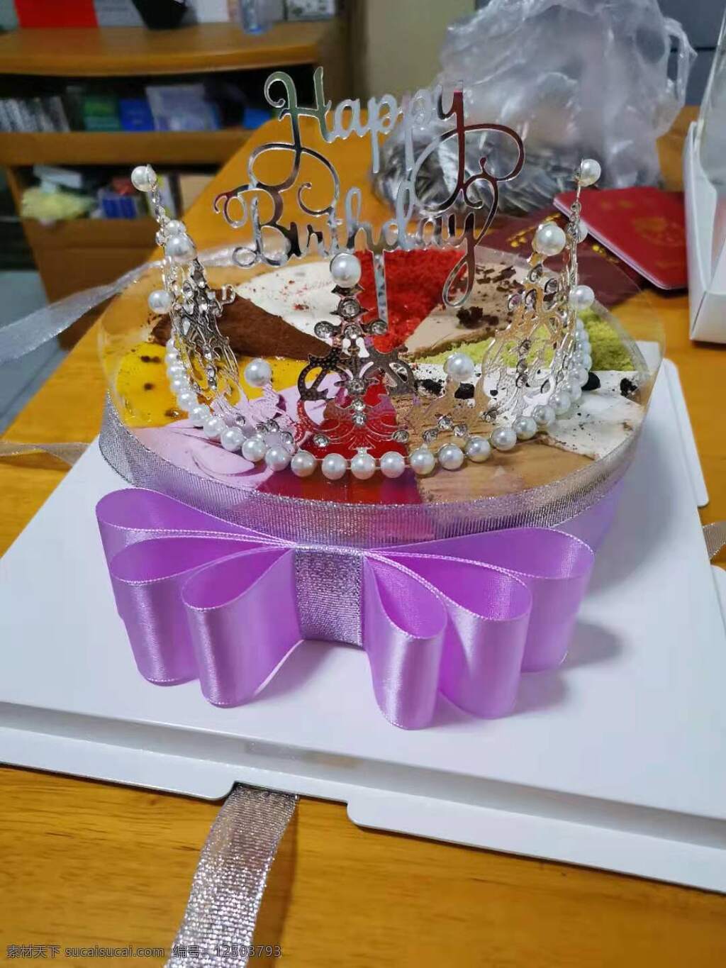 生日蛋糕图片 生日 蛋糕 紫色花 珍珠球 圆形等 餐饮美食 西餐美食