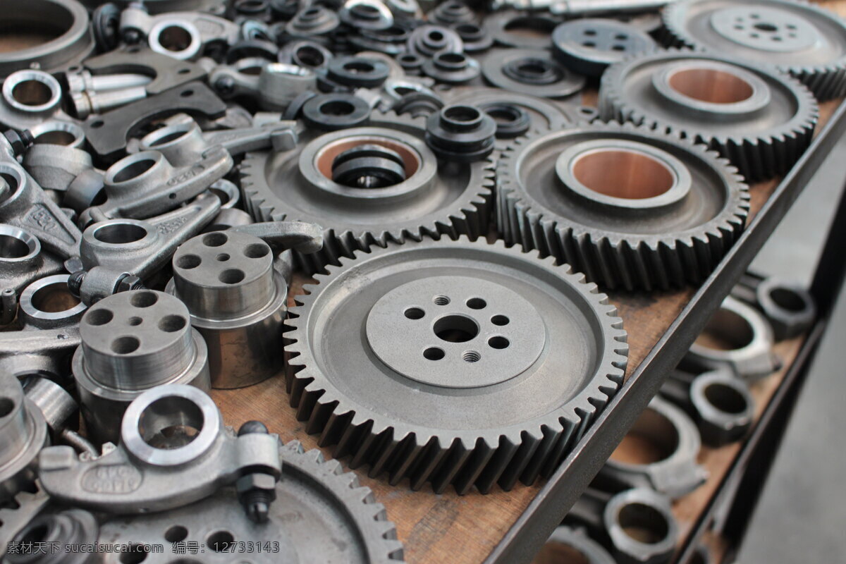 工业 齿轮 零部件 工作台 工程机械 机械 零件 配件 钢铁 厂房 圆柱 金属 质感 现代科技 工业生产