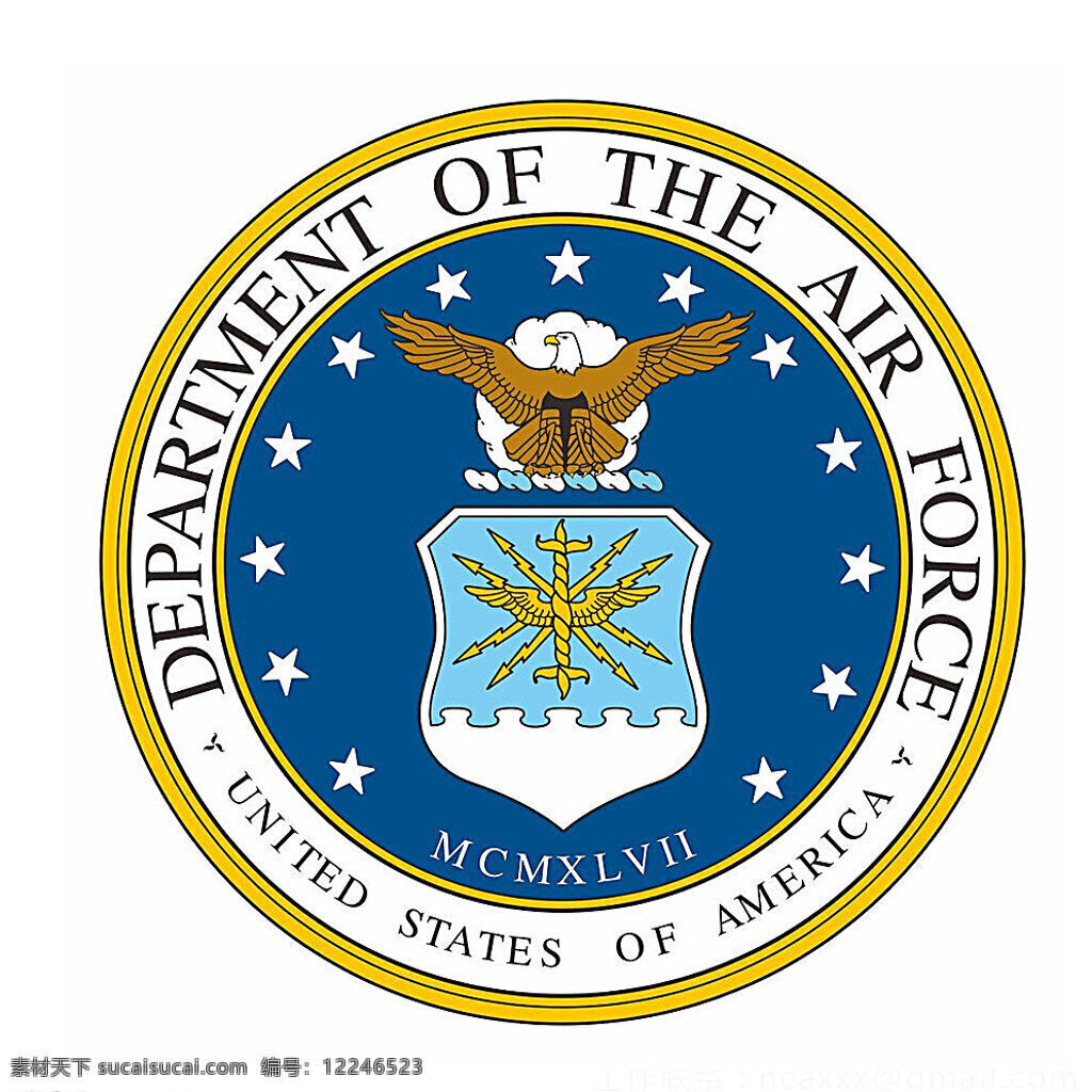 美军 空军 司令部 空降 department of the air force 伞兵 美国标志 标识标志图标 矢量 白色