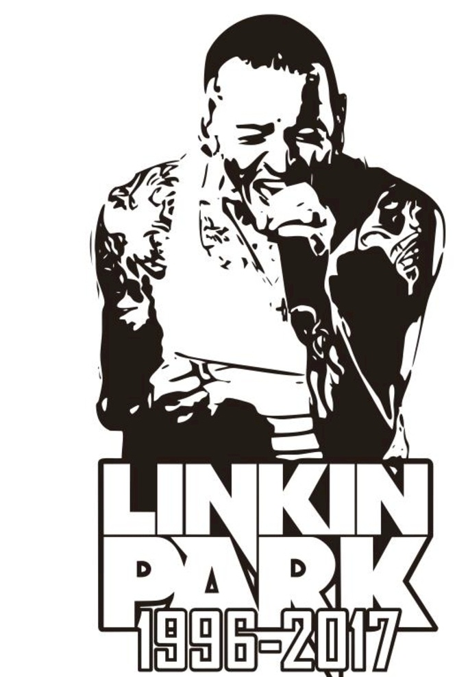 linkin 乐队 林肯公园 park logo 音乐 摇滚 黑白 1996 2017