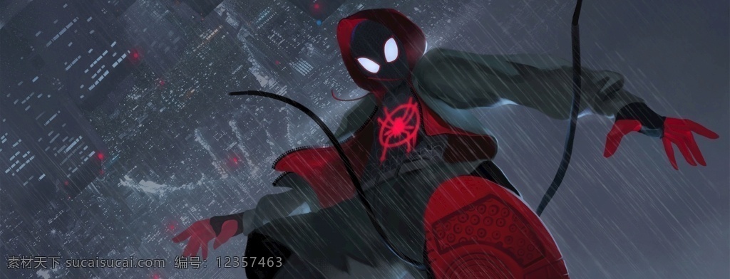 蜘蛛侠图片 蜘蛛侠 壁纸 红色 卫衣 从天而降 动漫动画 动漫人物