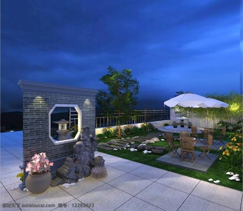 空中花园 3dsmax 模型 效果图 3d模型 园林 庭院 花园 室外模型 3d设计 max