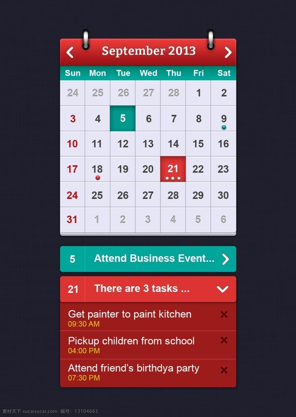 日歷 ui 界面 模板 ui界面 紅色 簡潔 炫彩 ui設計 app 界面設計