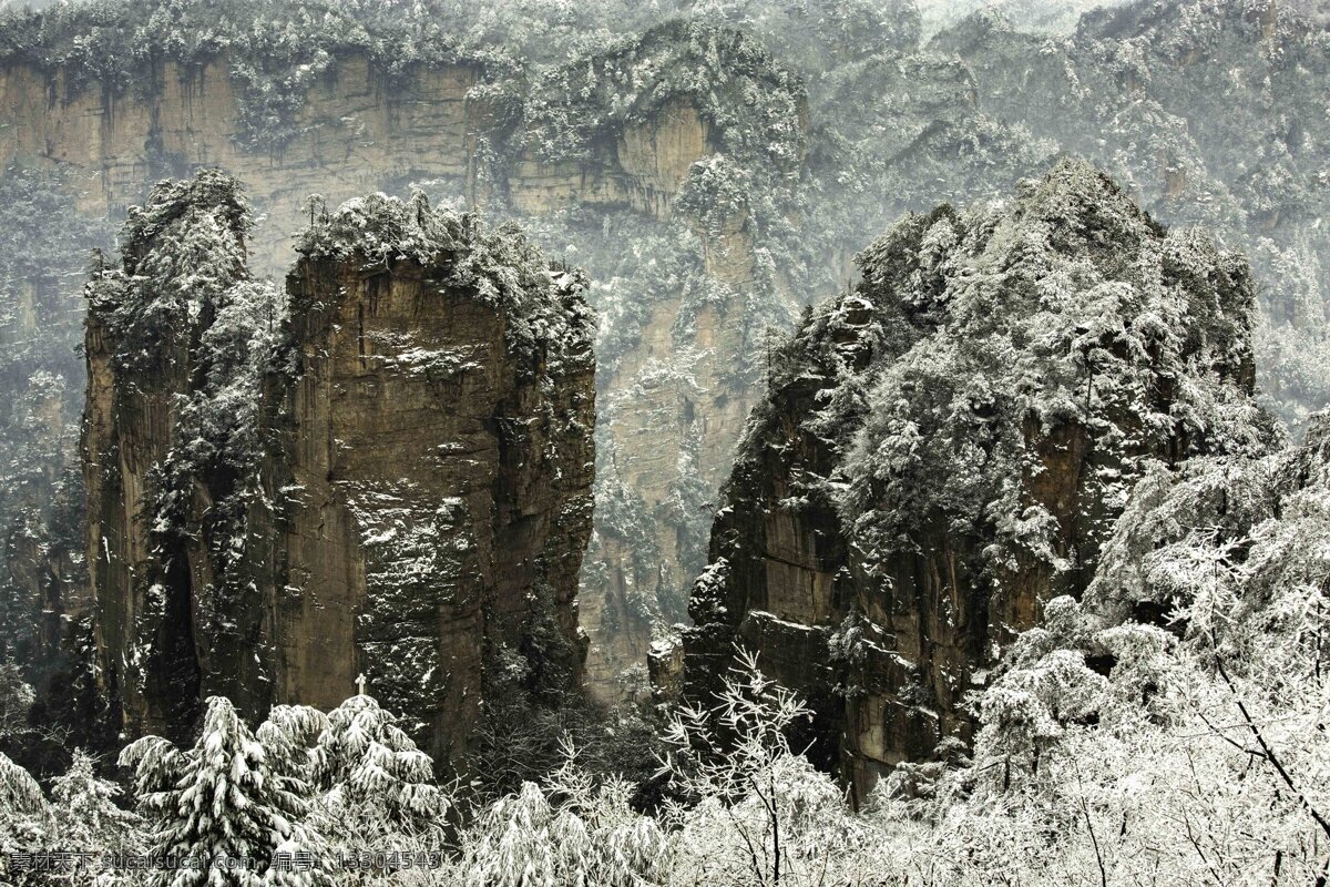 湖南 張家界 黃獅寨 雪景