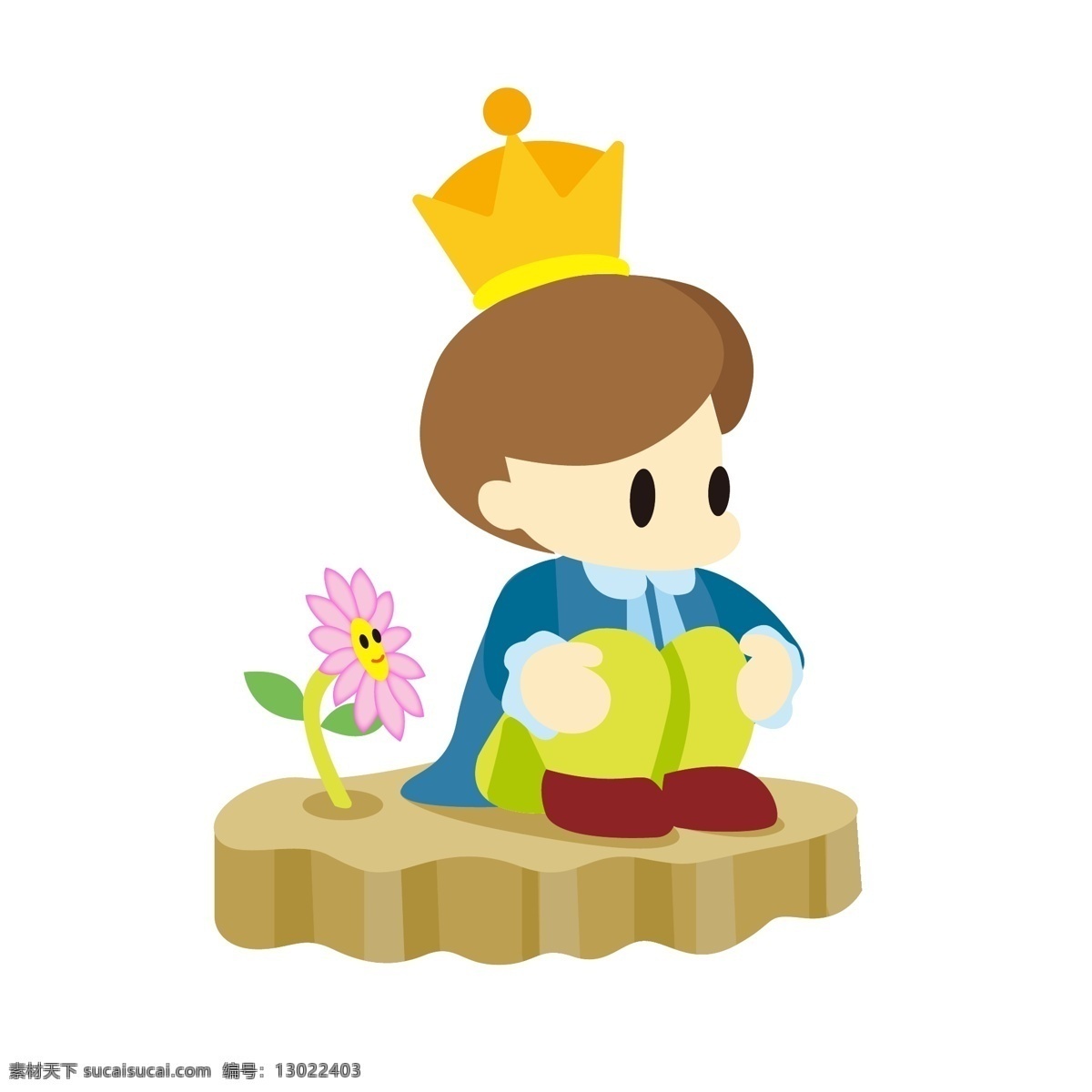 外国 西方 王子 可爱 卡通 商用 小花
