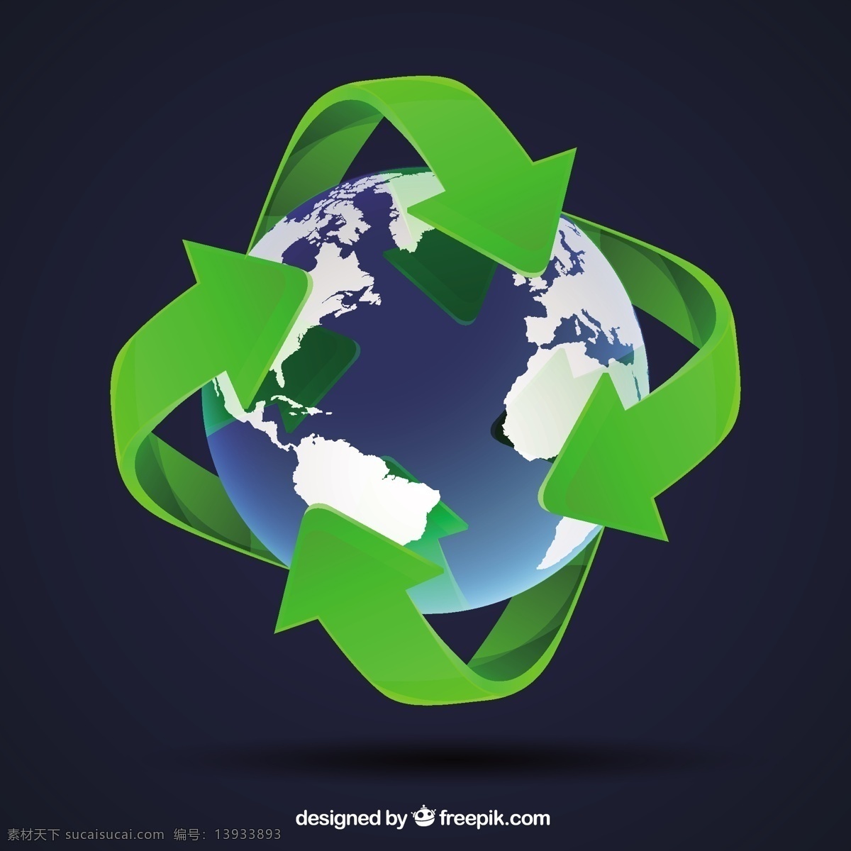 生态世界地图 世界 绿色 地球 箭头 生态 循环 环境 全球 图标 高清 源文件