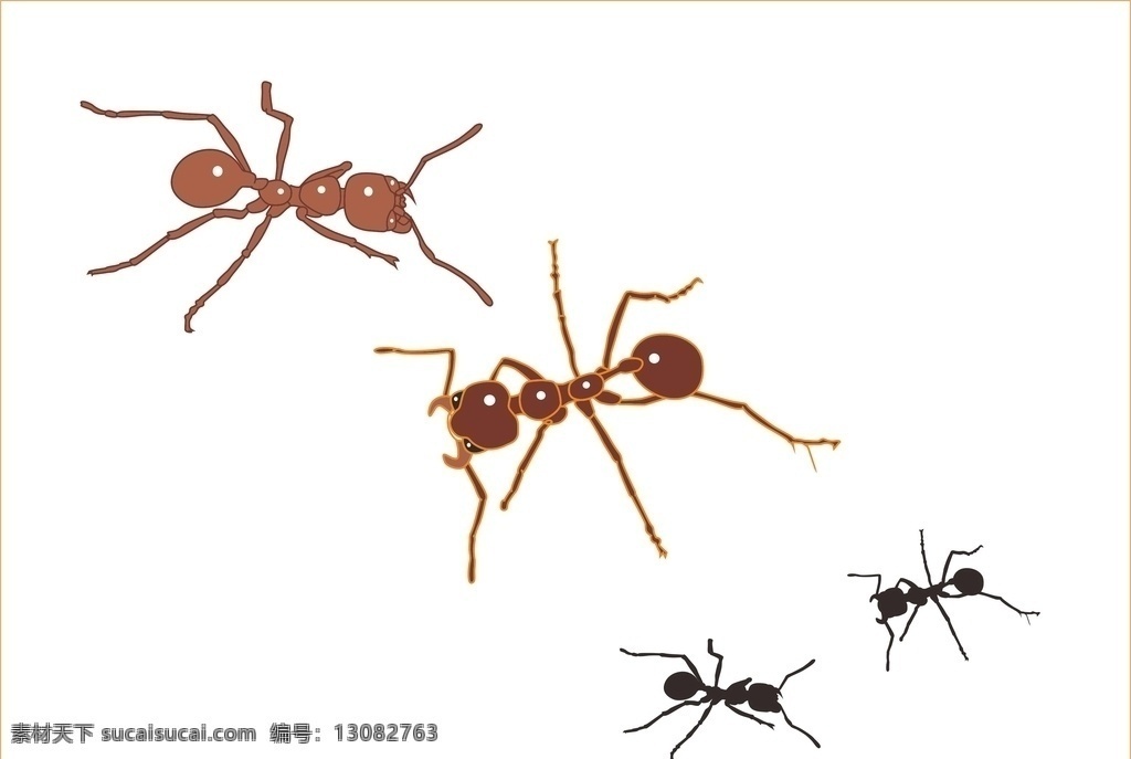 小蚂蚁 蚂蚁 昆虫 蚁类 爬虫 微小生命 生物 矢量图 生物世界