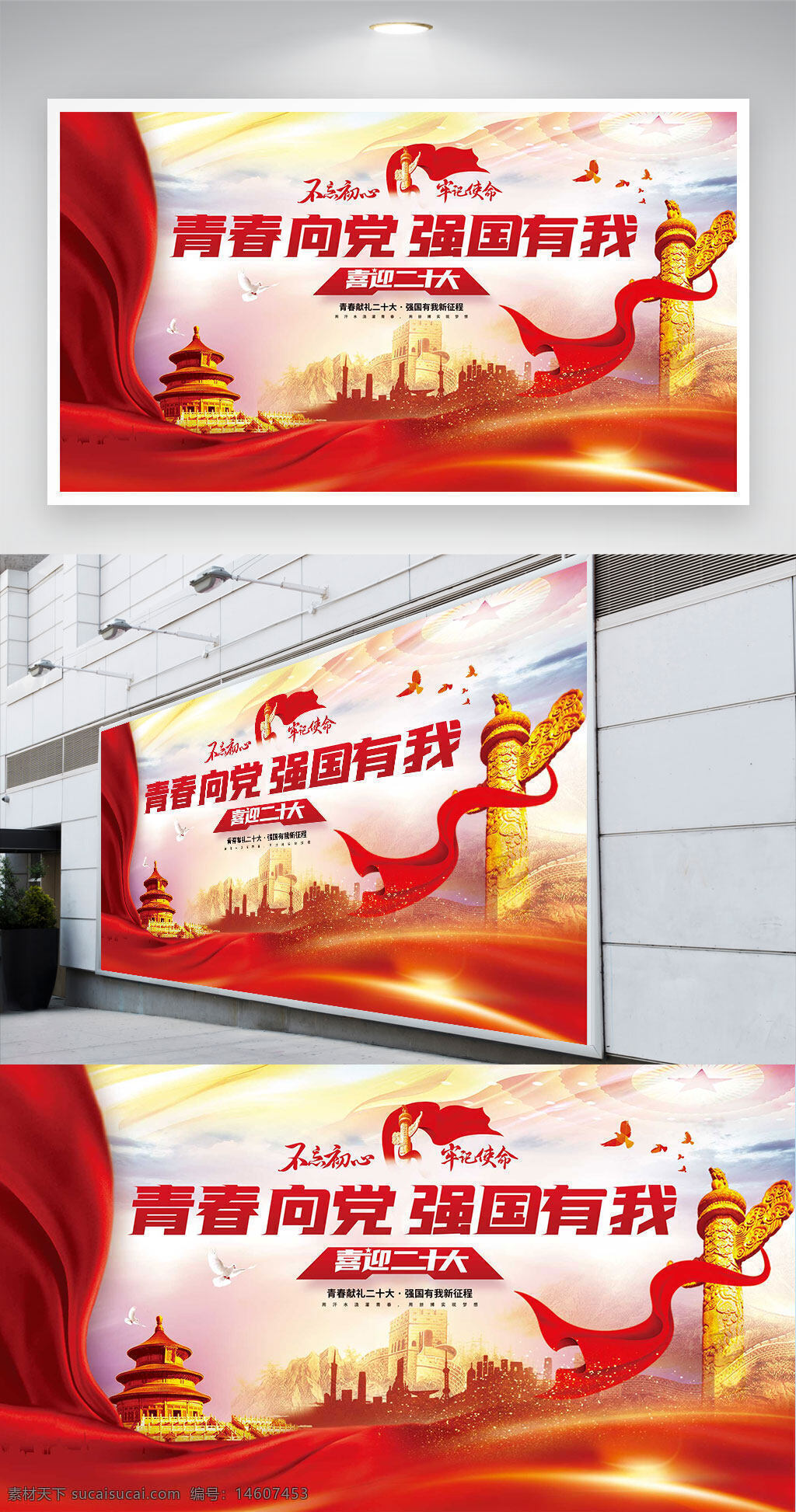 黨建展板 青春向黨 強(qiáng)國(guó)有我 黨建宣傳 二十大 紅色展板 黨政宣傳 愛國(guó)主題 青年精神 紅色背景 中國(guó)夢(mèng) 宣傳展架 黨建文化