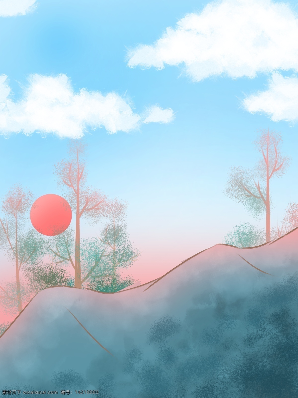 唯美 彩繪 背景 藍天 夢幻 背景圖 創(chuàng)意 白云 太陽 廣告背景 通用背景 促銷背景 背景展板圖 清新