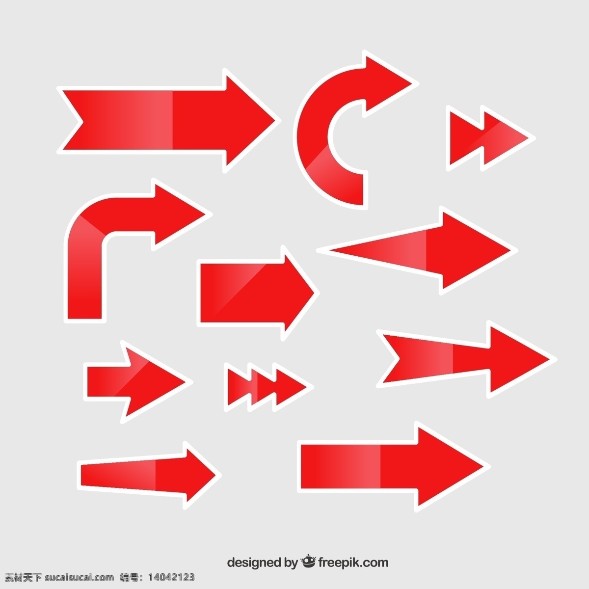 红色 箭头 贴纸 方向 矢量图 源文件 矢量 高清图片