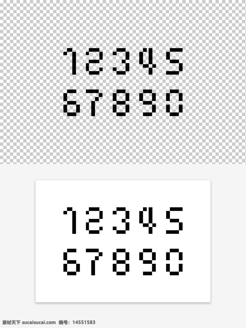 0-9 数字 码塞克数算 小元素 字体设计