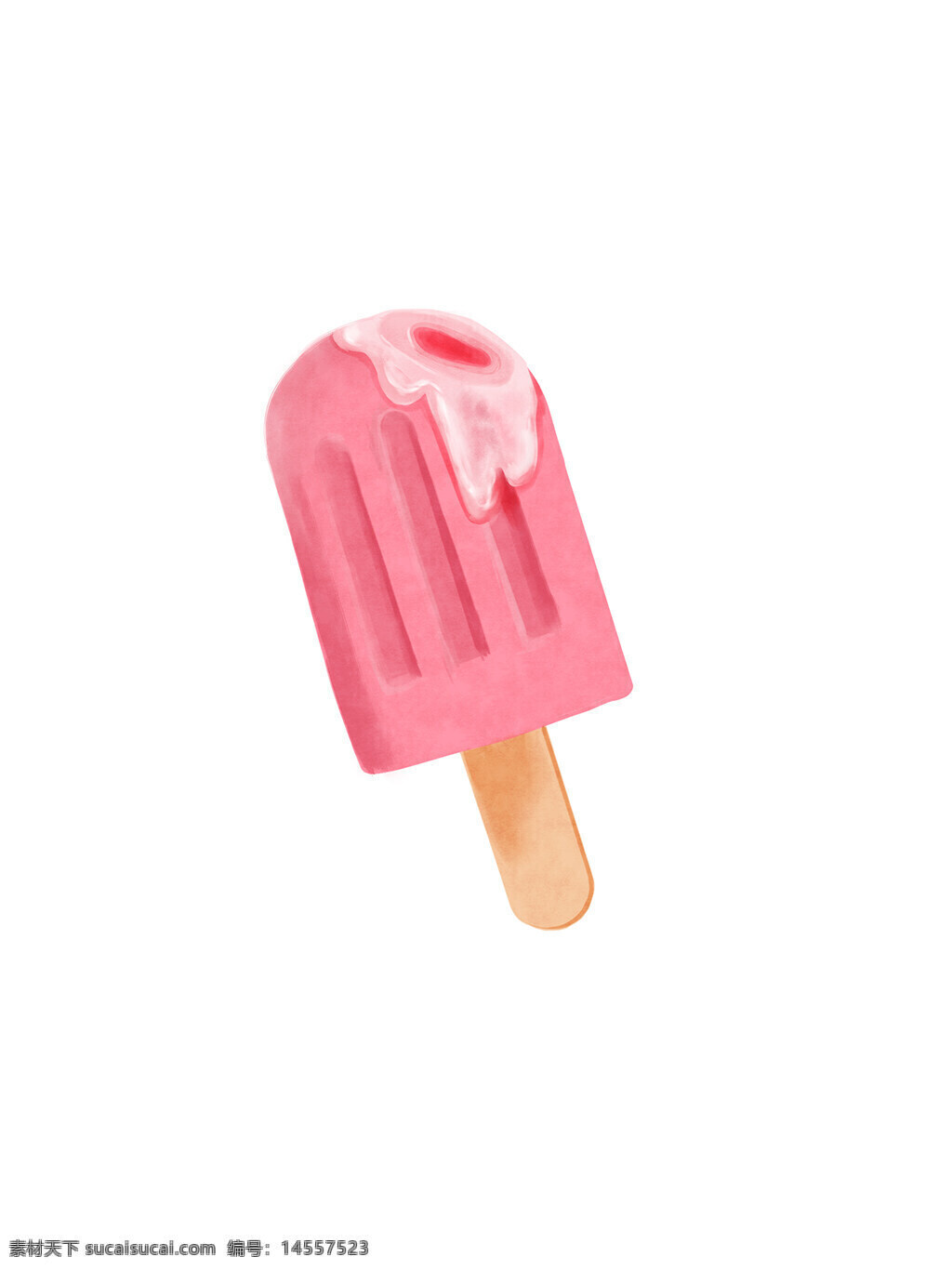 雪糕 融化 夏天 夹心 粉色 草莓味