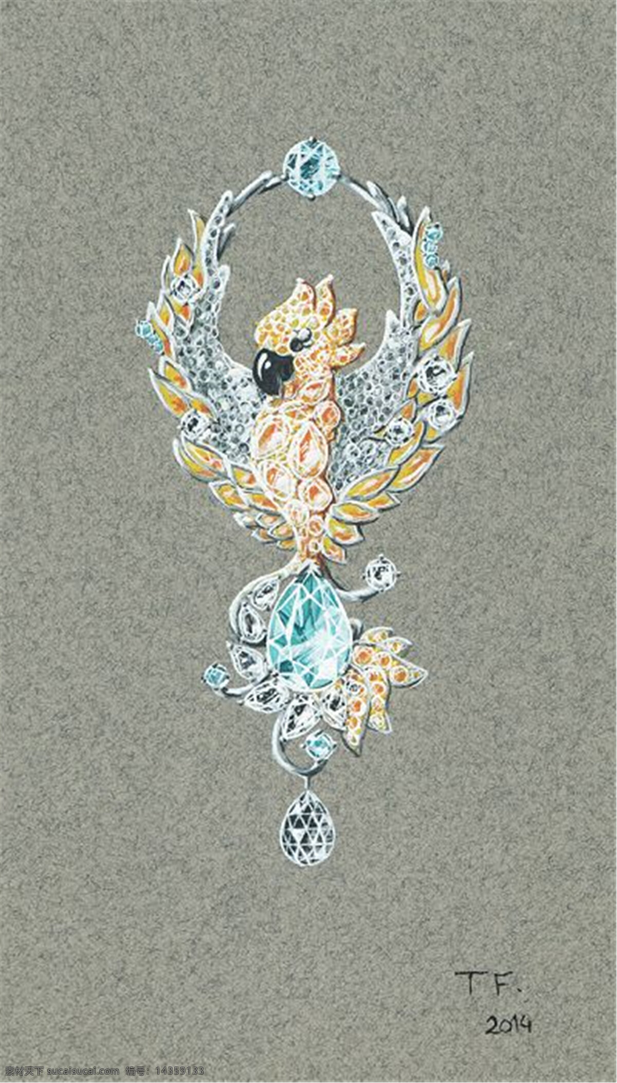 手繪 鳳凰 時(shí)尚 創(chuàng)意 潮流 新穎 灰色