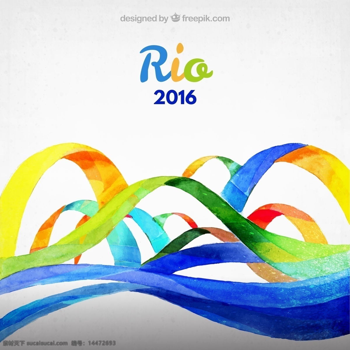 水彩 丝带 里约 奥运会 2016 背景 矢量图 背景水彩 彩色精美丝带 运动训练 美国国际 rio里约 白色