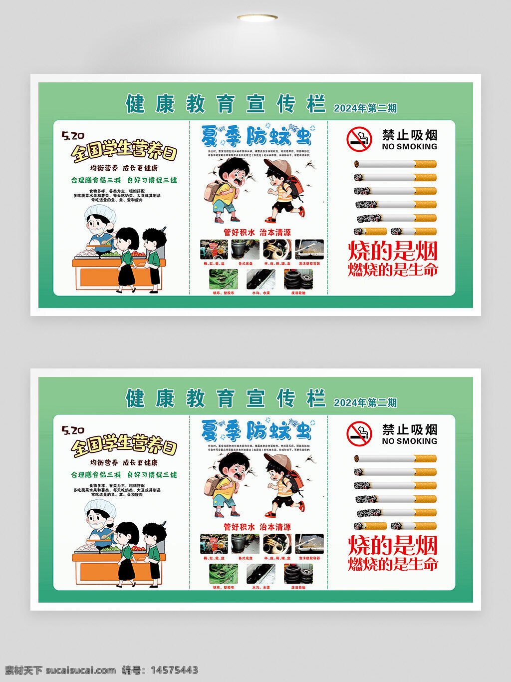 健康教育宣傳欄 2024年第二期 5.20全國學(xué)生營(yíng)養(yǎng)日 夏季防蚊蟲 禁止吸煙