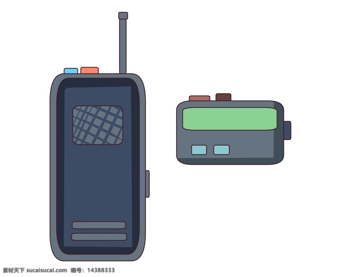 呼叫 对讲机 bb 机 插画 沟通 天线 频率 安全 无线 电台 手咪 台式对讲机 车台 bb机