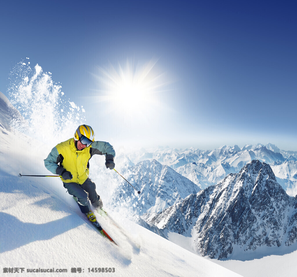 滑雪 山脉 冬季运动 雪地 晴天 运动员 高山 滑雪服 阳光 速度 冒险 滑雪技巧 冰雪 滑雪板 雪山 极限运动 滑雪者 蓝天 白雪